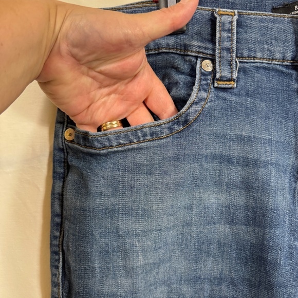 True Religion Jeans Mens Size 34 Blue Rocco Relaxed Skinny Denim Distressed - Picture 5 of 11